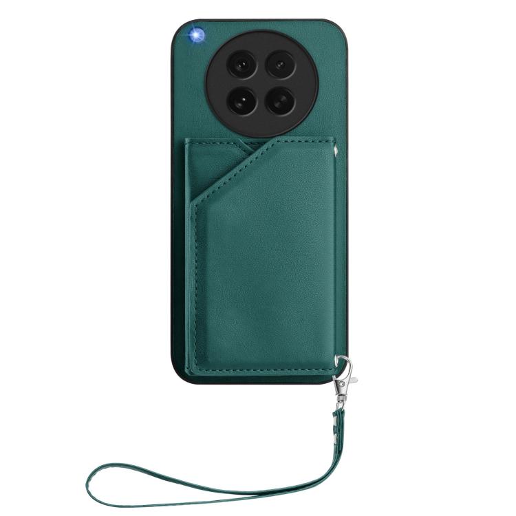 For OPPO Find X8s Skin Feel Four Card Slots Phone Case with Wrist Strap