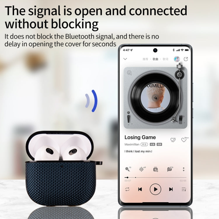 For AirPods Pro 3 Nylon Waterproof Wireless Earphone One-piece Case with Hook