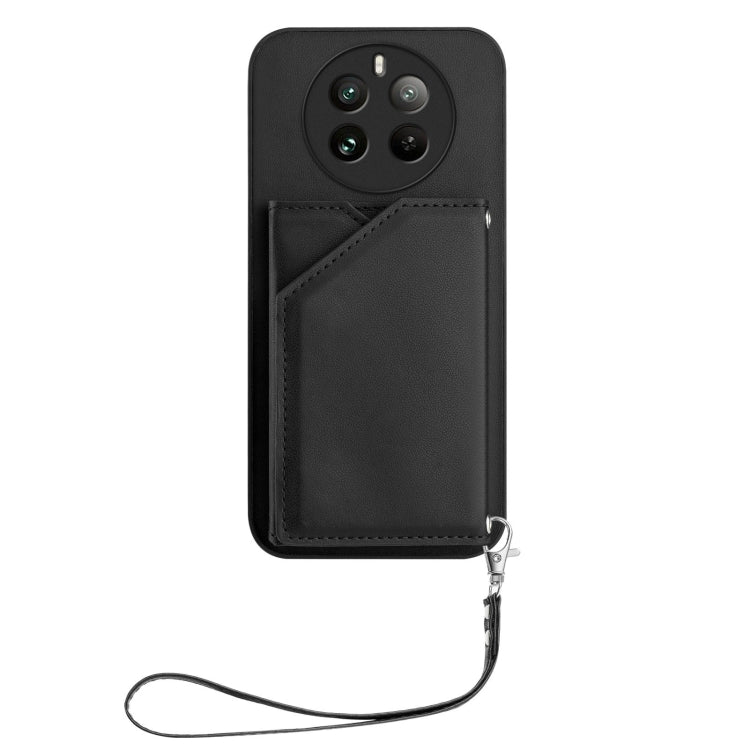 For Realme 12 Pro+ / 12 Pro Skin Feel Four Card Slots Phone Case with Wrist Strap