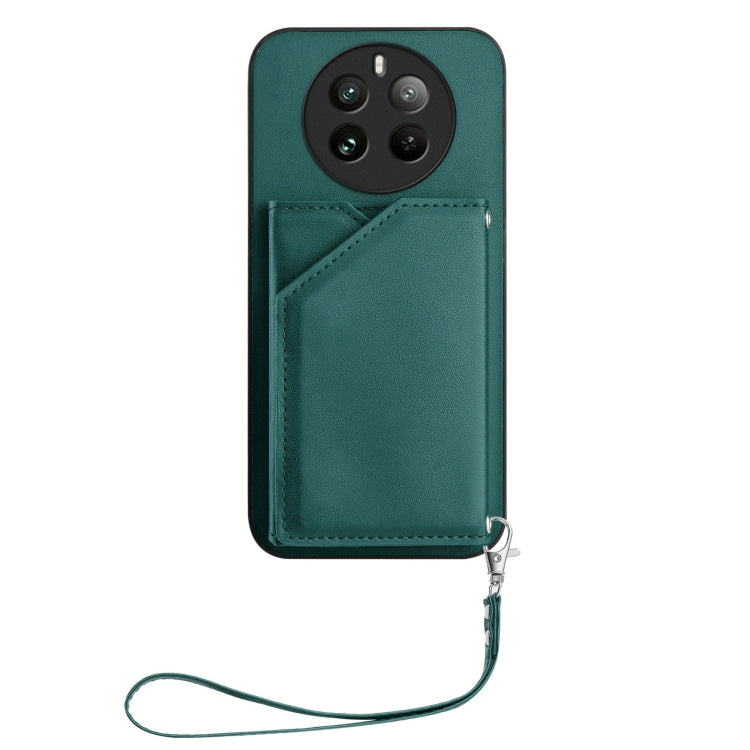 For Realme 12 Pro+ / 12 Pro Skin Feel Four Card Slots Phone Case with Wrist Strap