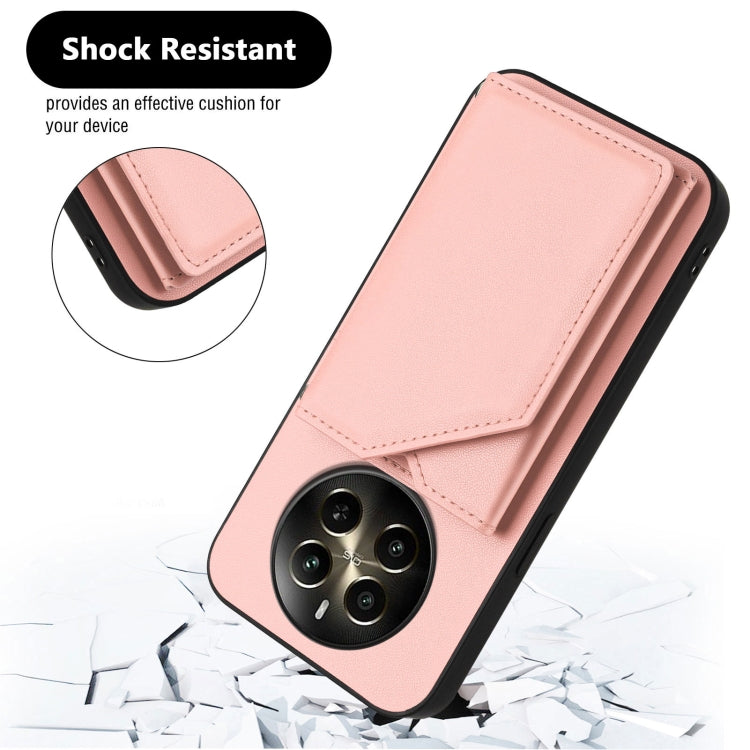 For Realme 12+ 5G / P1 5G Skin Feel Four Card Slots Phone Case with Wrist Strap