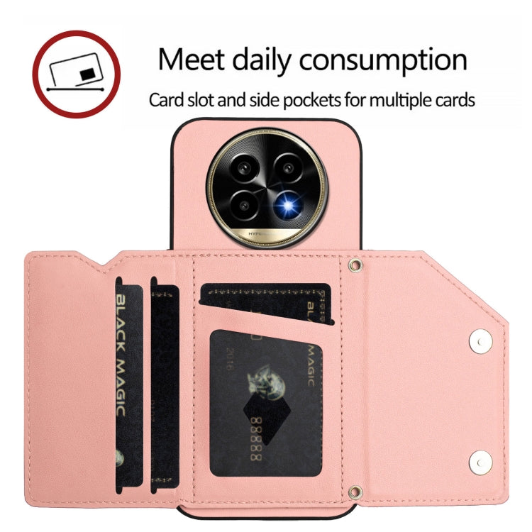 For Realme 13 Pro / 13 Pro+ 5G Skin Feel Four Card Slots Phone Case with Wrist Strap