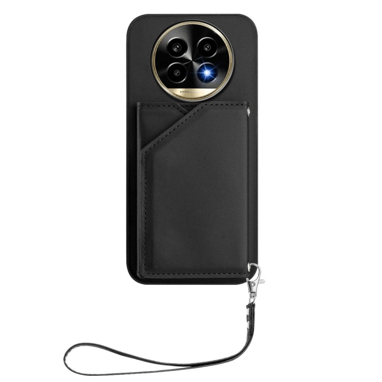 For Realme 13 Pro / 13 Pro+ 5G Skin Feel Four Card Slots Phone Case with Wrist Strap
