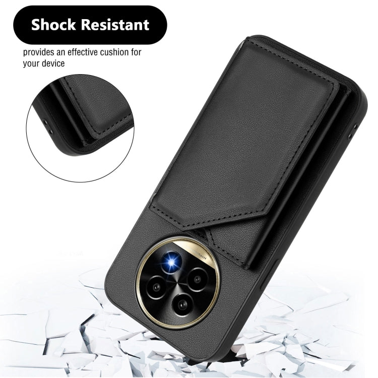 For Realme 13 Pro / 13 Pro+ 5G Skin Feel Four Card Slots Phone Case with Wrist Strap
