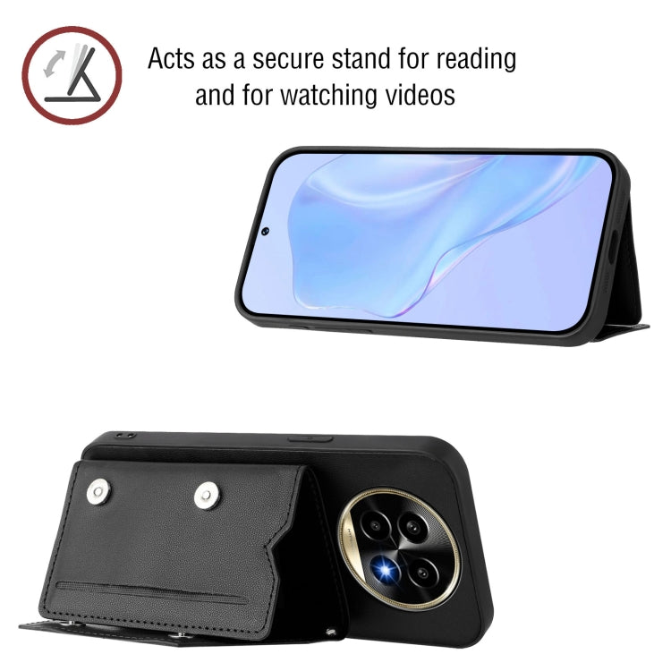 For Realme 13 Pro / 13 Pro+ 5G Skin Feel Four Card Slots Phone Case with Wrist Strap