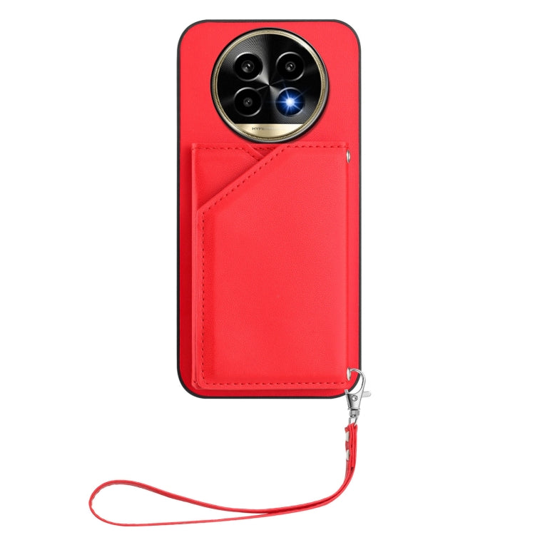 For Realme 13 Pro / 13 Pro+ 5G Skin Feel Four Card Slots Phone Case with Wrist Strap