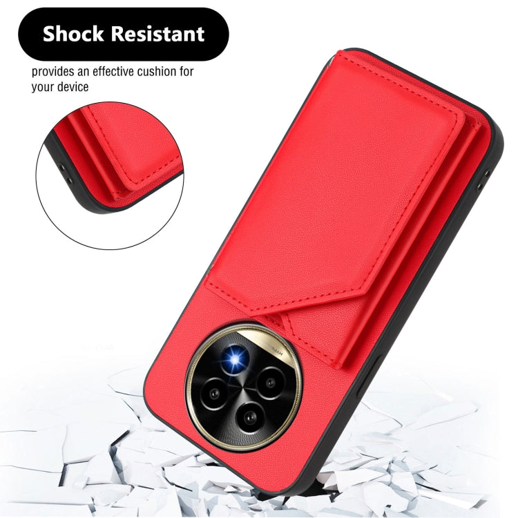 For Realme 13 Pro / 13 Pro+ 5G Skin Feel Four Card Slots Phone Case with Wrist Strap