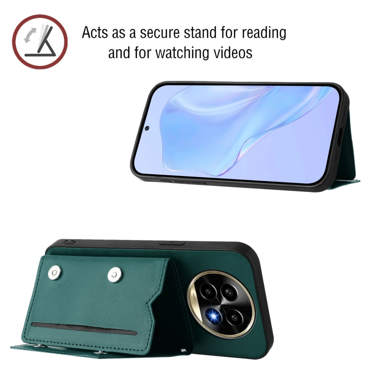 For Realme 13 Pro / 13 Pro+ 5G Skin Feel Four Card Slots Phone Case with Wrist Strap