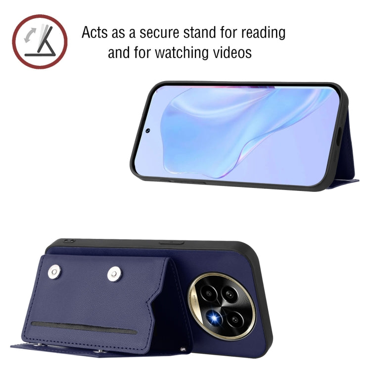 For Realme 13 Pro / 13 Pro+ 5G Skin Feel Four Card Slots Phone Case with Wrist Strap