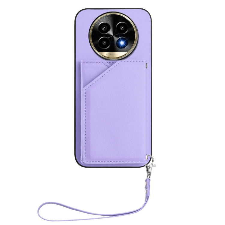 For Realme 13 Pro / 13 Pro+ 5G Skin Feel Four Card Slots Phone Case with Wrist Strap