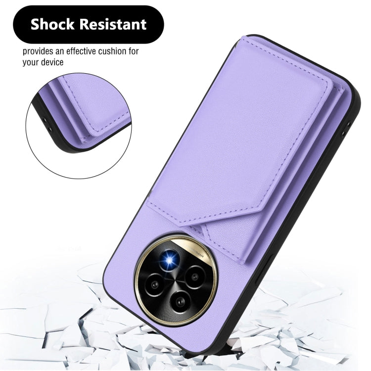 For Realme 13 Pro / 13 Pro+ 5G Skin Feel Four Card Slots Phone Case with Wrist Strap