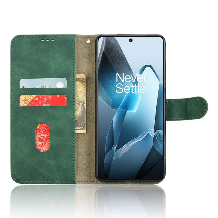 For OnePlus 13 Skin Feel Magnetic Flip Leather Phone Case