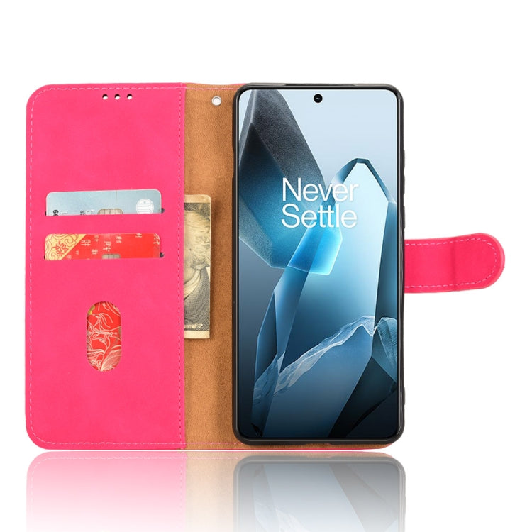 For OnePlus 13 Skin Feel Magnetic Flip Leather Phone Case