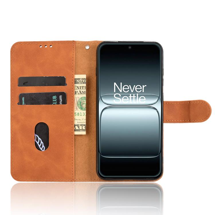 For OnePlus 13T Skin Feel Magnetic Flip Leather Phone Case