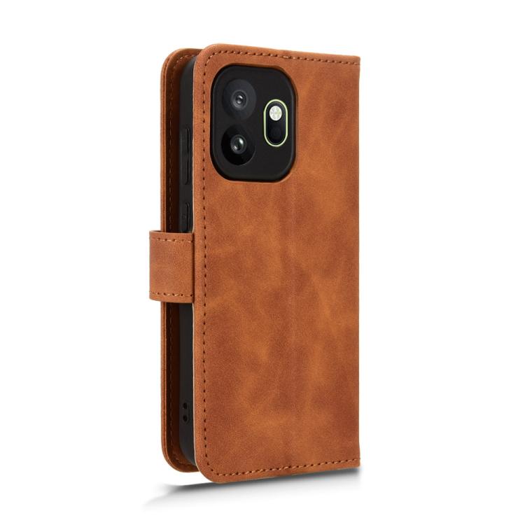 For OnePlus 15T Skin Feel Magnetic Flip Leather Phone Case