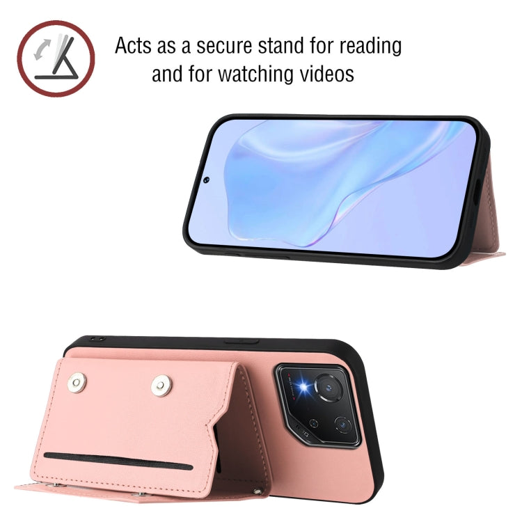 For Asus ROG Phone 8 Pro Skin Feel Four Card Slots Phone Case with Wrist Strap