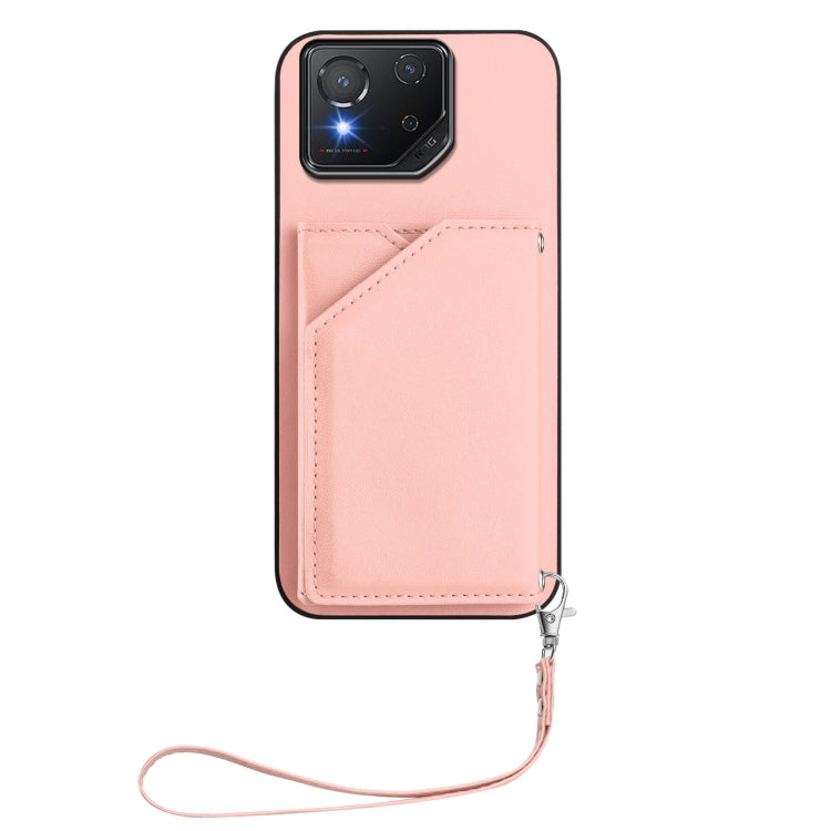 For Asus ROG Phone 8 Skin Feel Four Card Slots Phone Case with Wrist Strap