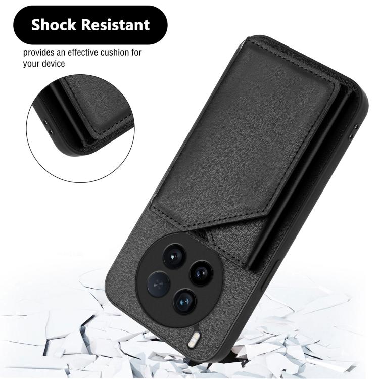 For vivo X200 Ultra Skin Feel Four Card Slots Phone Case with Wrist Strap