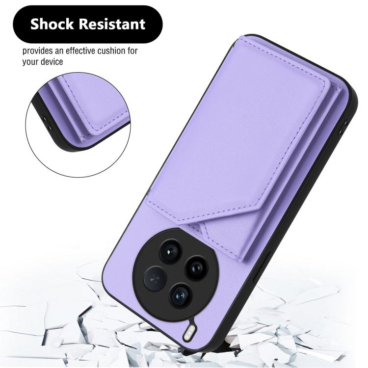 For vivo X200 Ultra Skin Feel Four Card Slots Phone Case with Wrist Strap