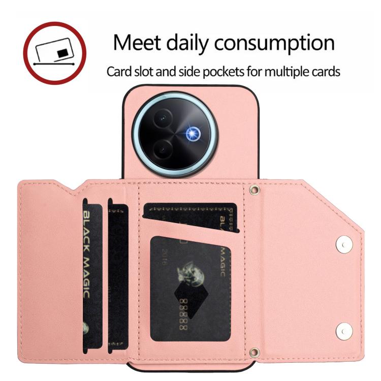 For vivo Y39 5G / Y300i Skin Feel Four Card Slots Phone Case with Wrist Strap
