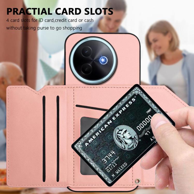 For vivo Y39 5G / Y300i Skin Feel Four Card Slots Phone Case with Wrist Strap