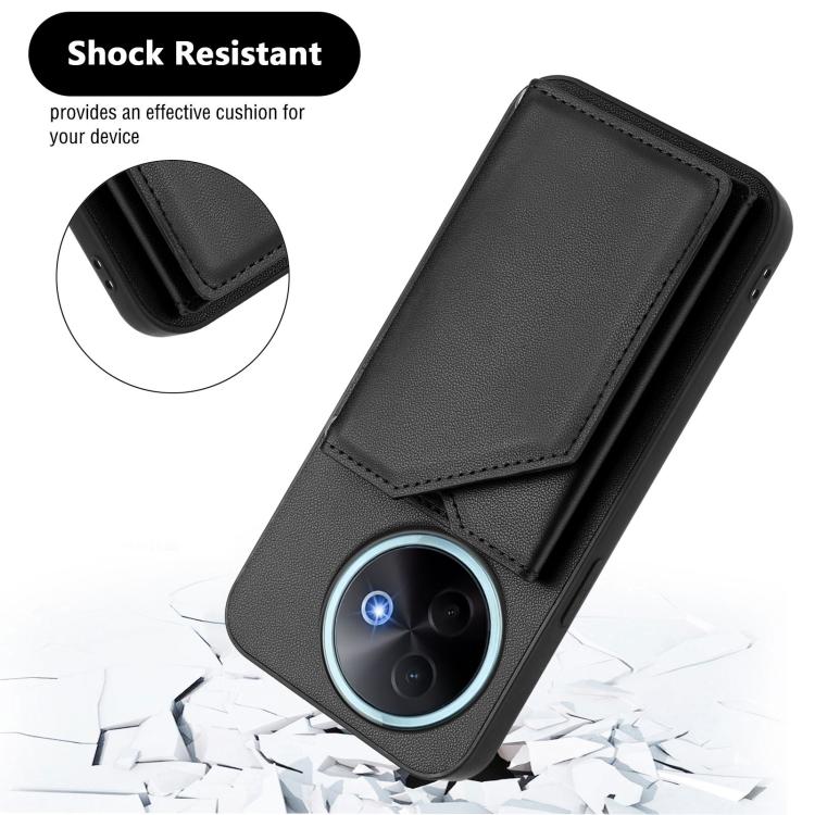 For vivo Y39 5G / Y300i Skin Feel Four Card Slots Phone Case with Wrist Strap