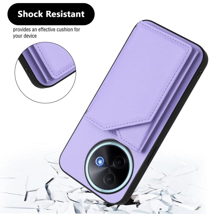 For vivo Y39 5G / Y300i Skin Feel Four Card Slots Phone Case with Wrist Strap