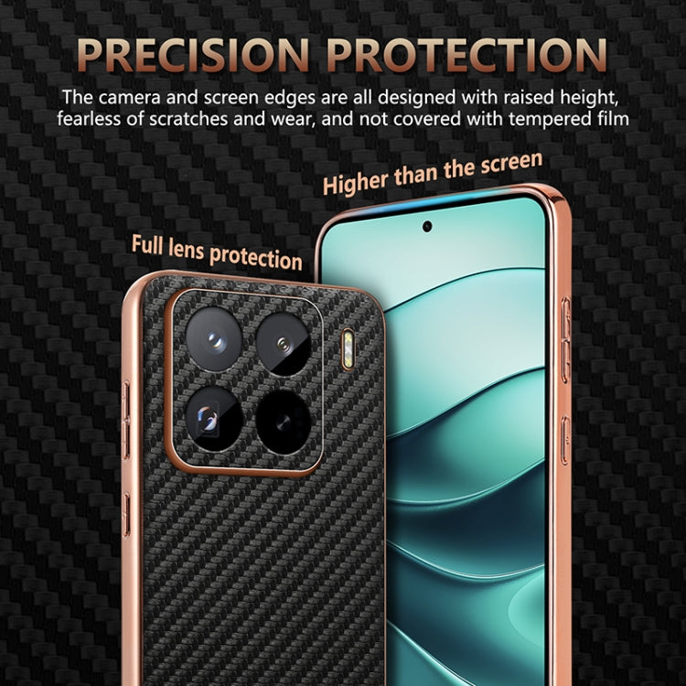 For Xiaomi 15 Pro AZNS Electroplated Edge Carbon Fiber Texture Phone Case