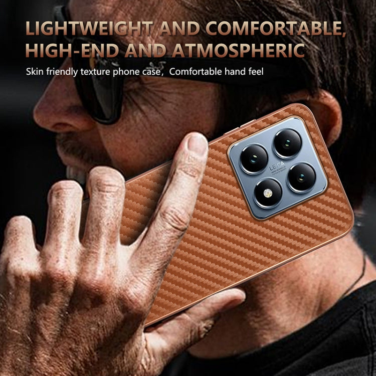 For Xiaomi 14T Pro AZNS Electroplated Edge Carbon Fiber Texture Phone Case