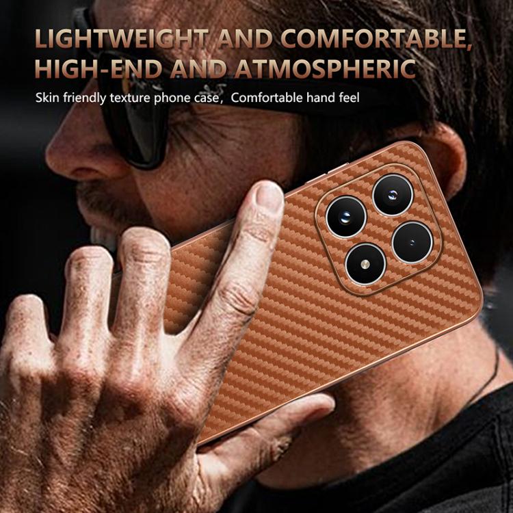 For Xiaomi 17 AZNS Electroplated Edge Carbon Fiber Texture Phone Case