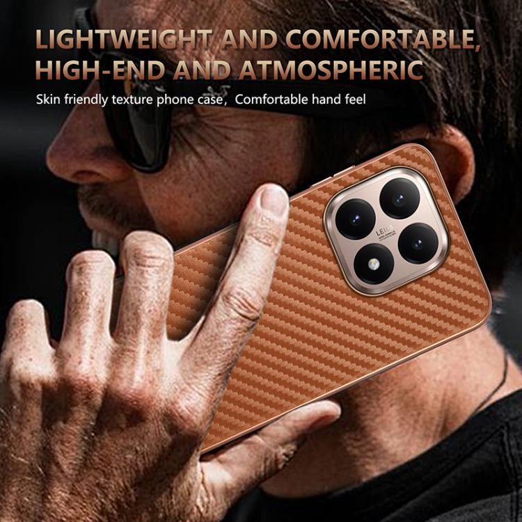 For Xiaomi 15T 5G AZNS Electroplated Edge Carbon Fiber Texture Phone Case