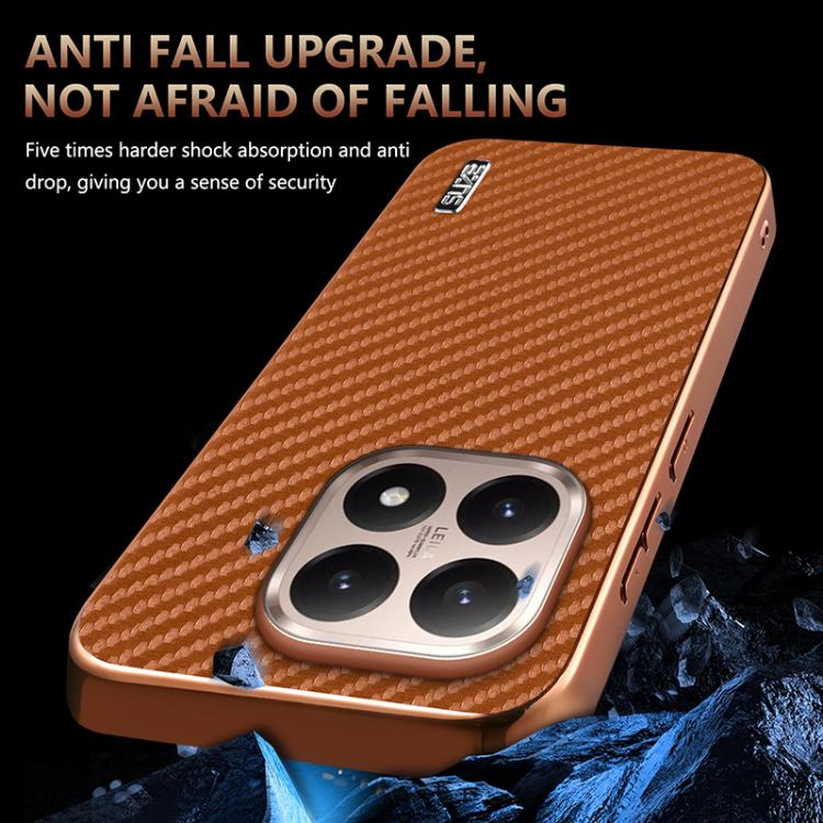 For Xiaomi 15T 5G AZNS Electroplated Edge Carbon Fiber Texture Phone Case