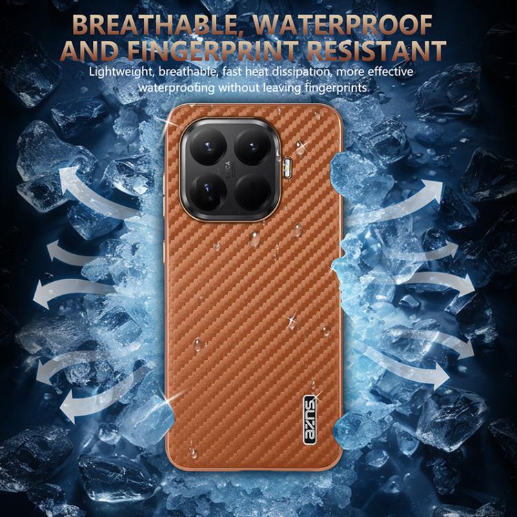 For Xiaomi 15T Pro 5G AZNS Electroplated Edge Carbon Fiber Texture Phone Case