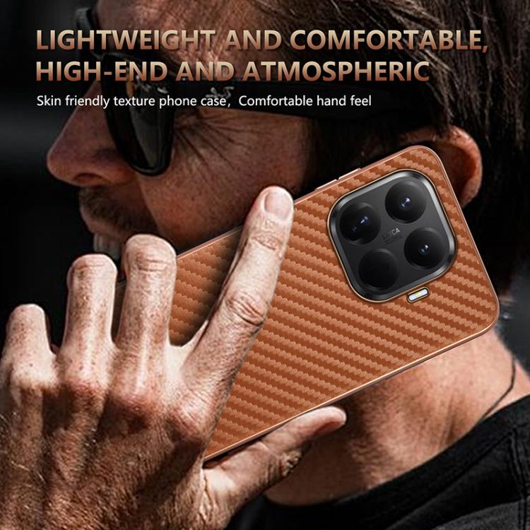 For Xiaomi 15T Pro 5G AZNS Electroplated Edge Carbon Fiber Texture Phone Case