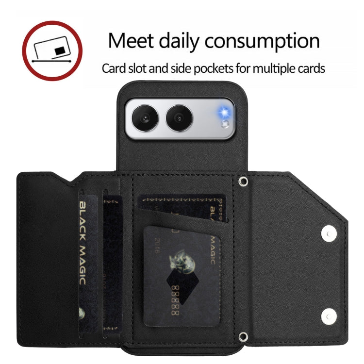 For OnePlus Nord 4 Skin Feel Four Card Slots Phone Case with Wrist Strap