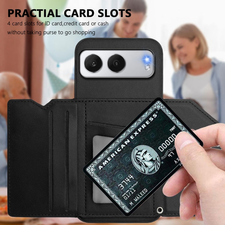 For OnePlus Nord 4 Skin Feel Four Card Slots Phone Case with Wrist Strap