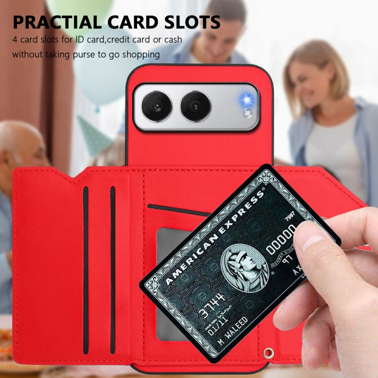 For OnePlus Nord 4 Skin Feel Four Card Slots Phone Case with Wrist Strap