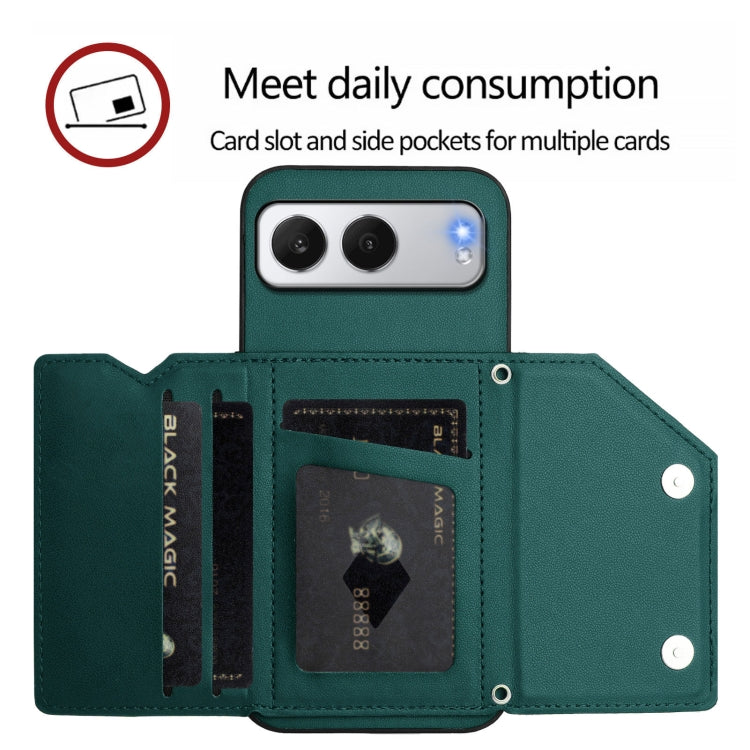 For OnePlus Nord 4 Skin Feel Four Card Slots Phone Case with Wrist Strap