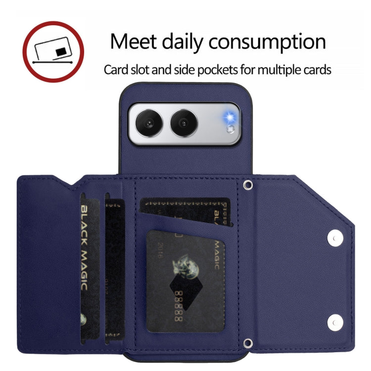 For OnePlus Nord 4 Skin Feel Four Card Slots Phone Case with Wrist Strap