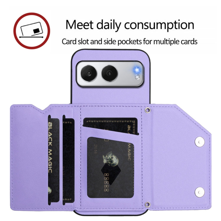 For OnePlus Nord 4 Skin Feel Four Card Slots Phone Case with Wrist Strap