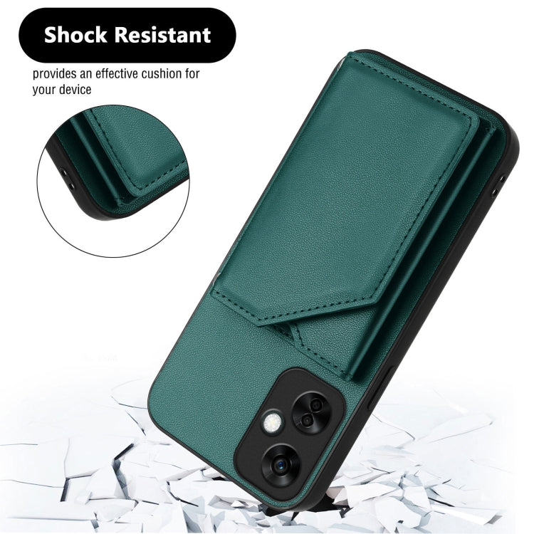 For OnePlus Nord CE 3 Lite Skin Feel Four Card Slots Phone Case with Wrist Strap