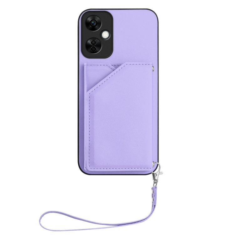 For OnePlus Nord CE 3 Lite Skin Feel Four Card Slots Phone Case with Wrist Strap