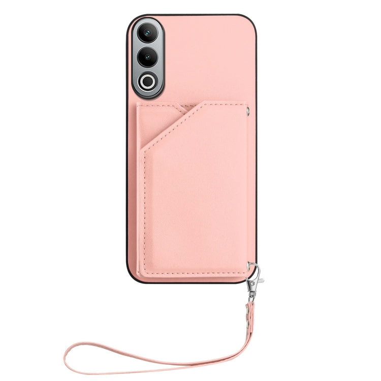 For OnePlus Nord CE4 Skin Feel Four Card Slots Phone Case with Wrist Strap