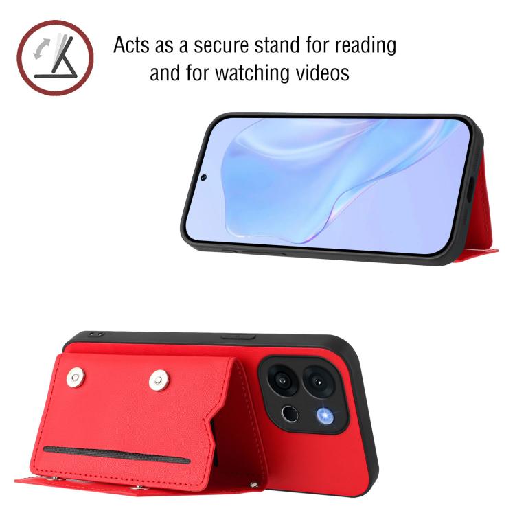 For OnePlus 13T Skin Feel Four Card Slots Phone Case with Wrist Strap
