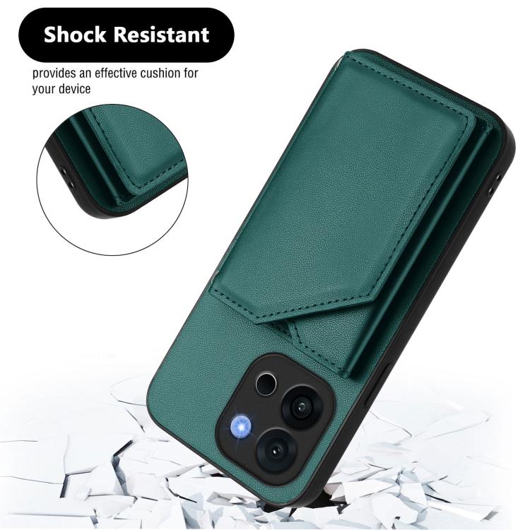 For OnePlus 13T Skin Feel Four Card Slots Phone Case with Wrist Strap