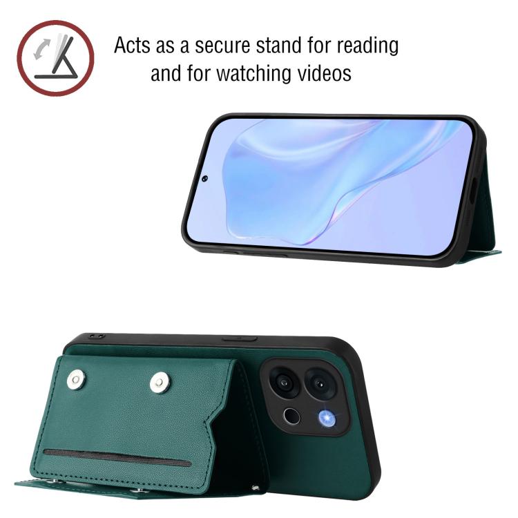 For OnePlus 13T Skin Feel Four Card Slots Phone Case with Wrist Strap