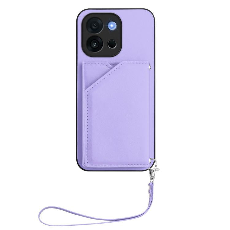 For OnePlus 13T Skin Feel Four Card Slots Phone Case with Wrist Strap