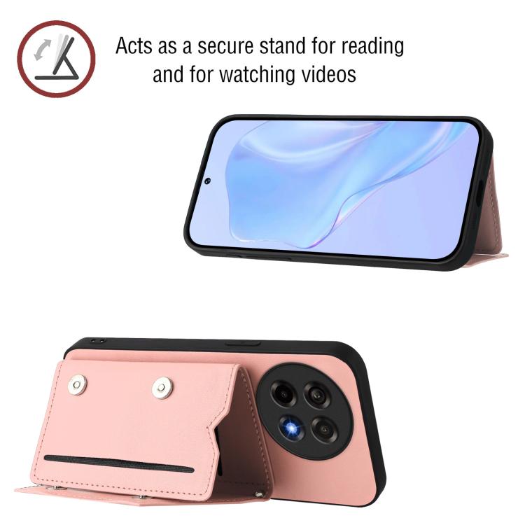 For OnePlus Ace 5 / Ace 5 Pro Skin Feel Four Card Slots Phone Case with Wrist Strap