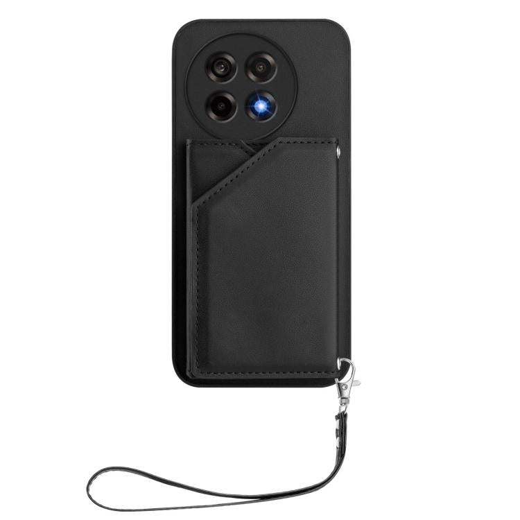 For OnePlus Ace 5 / Ace 5 Pro Skin Feel Four Card Slots Phone Case with Wrist Strap