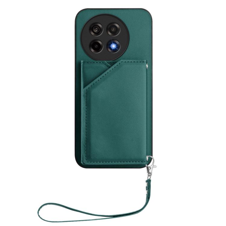 For OnePlus Ace 5 / Ace 5 Pro Skin Feel Four Card Slots Phone Case with Wrist Strap